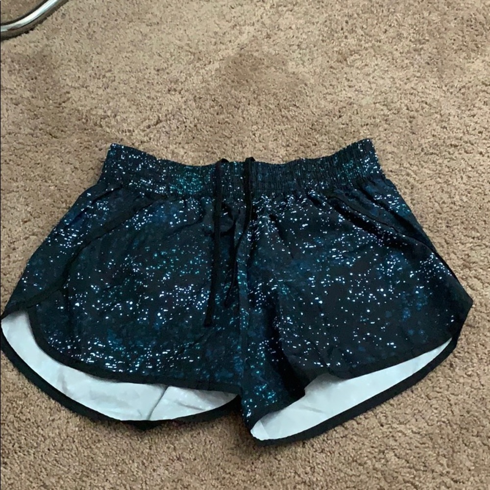 Blue speckled champion workout shorts